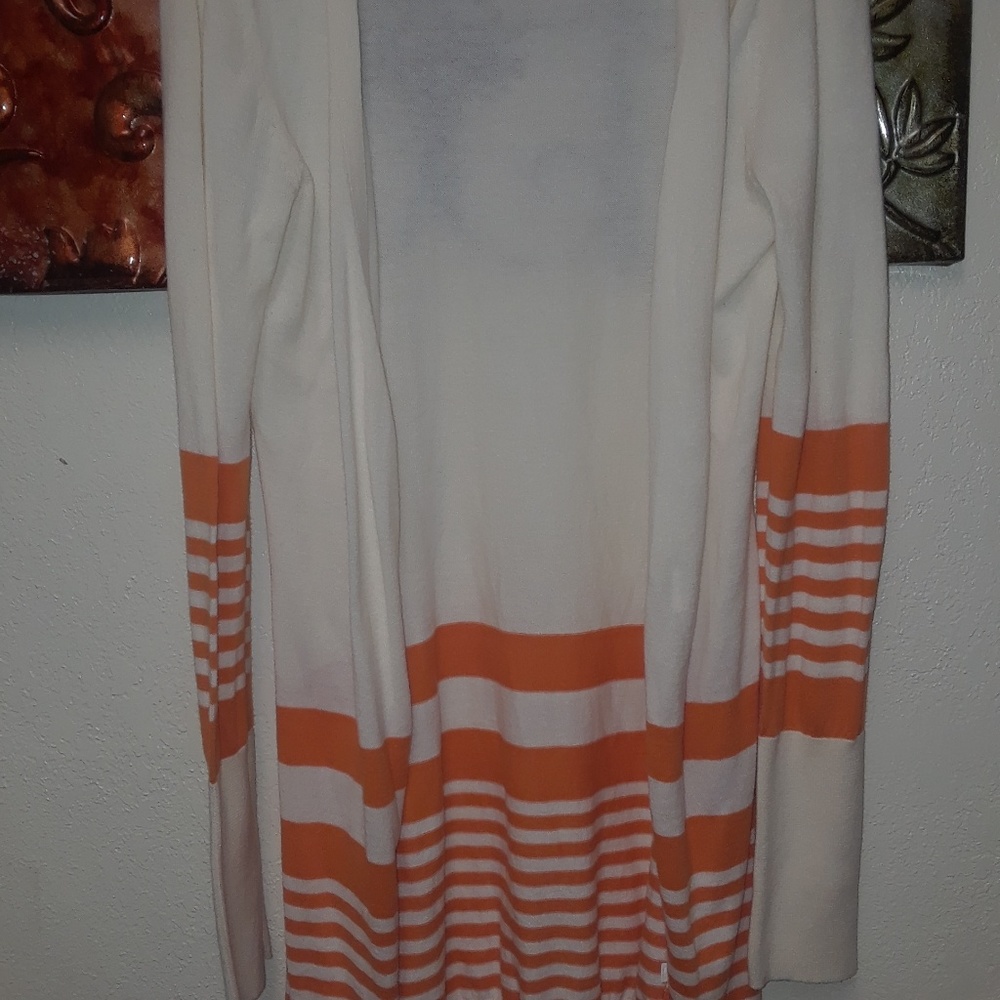 Orange creme long sweater jacket